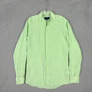 Eton Shirt Men’s 15.5 39 Green Linen Slim